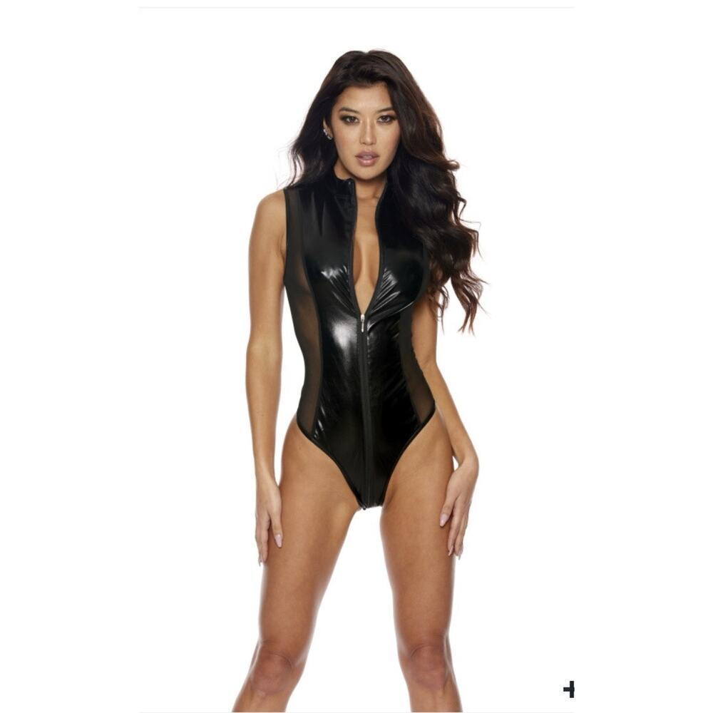 🦋B2G1🦋SHIRLEY OF HOLLYWOOD Out Of This World Lame Teddy | BLACK |